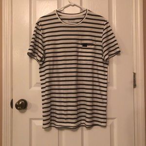 ❌SOLD❌ All Saints Black & White Striped Tee Medium
